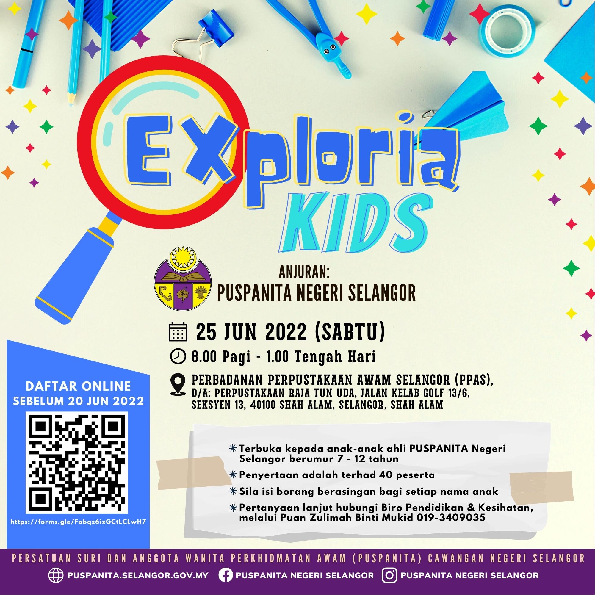 Poster Explore Kids Puspanita Selangor